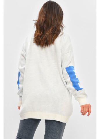 Белый демисезонный свитер женский белого цвета с принтом пуловер Let's Shop