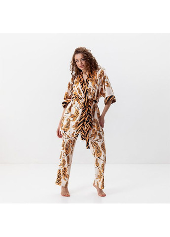 Набір з плюшевого велюра халат + штани " Тигриця " Sleeptime Набір халат та штани (365655891)