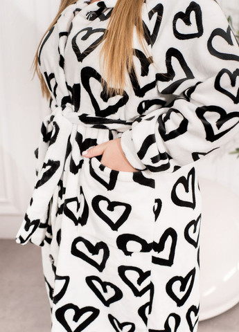 Махровый халат женский с капюшоном на пуговицах с поясом No Brand (365728660)