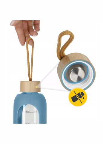 Бутылка для воды спортивная 750 мл стеклянная Blue (P-5905973404181) 4FIZJO (311505591)