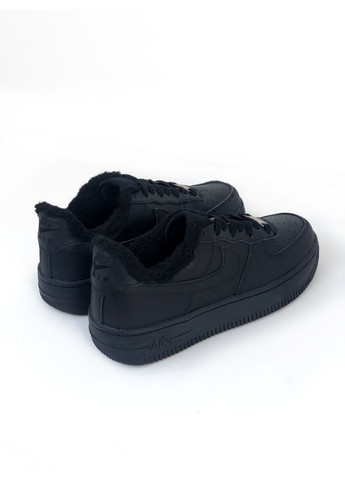 Чорні Зимовий кросівки зимові чоловічі і жіночі nike air force 1 winter low black fur | найк аір форс 1 низькі чорні з хутром No Brand