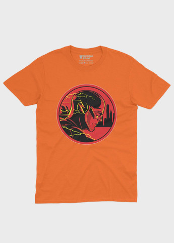 Оранжевая демисезонная футболка для мальчика с принтом супергероя - флэш (ts001-1-ora-006-010-007-b) Modno