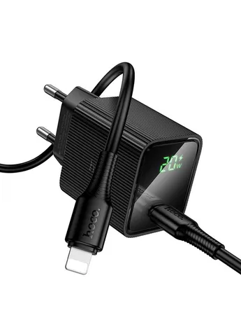 Мережевий зарядний пристрій Excellent single port PD20W charger with digital display set(C to iP) (6942007664509) Hoco CS82A (399682999)