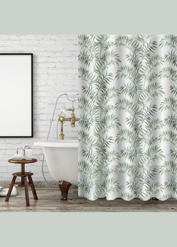 Шторка для ванной и душа 180x180 см водонепроницаемая, штора для душевой и ванной комнаты с крючками, белая No Brand (337342041)