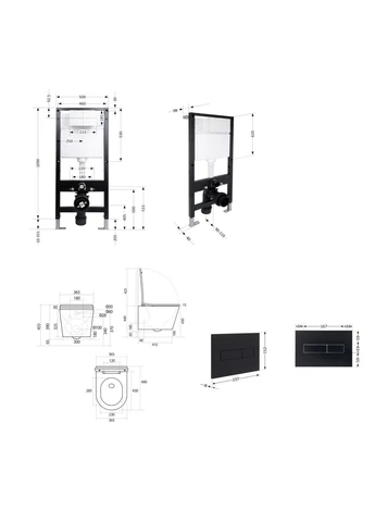 Готове рішення для ванної кімнати: підвісний унітаз Scorpio ML Ultra Quiet 490x365x325 + комплект інсталяції Standard (лінійна Qtap QTSCOML26W4962251698 (401870032)