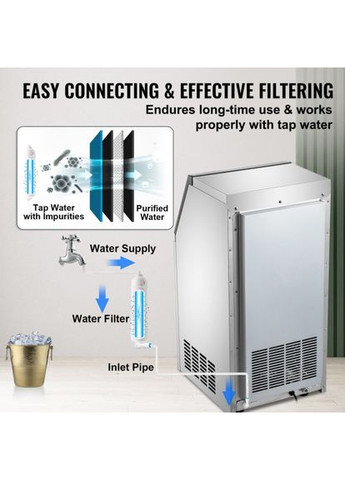 Льодогенератор 30кг льоду / 24 години, бак 11 кг Vevor (361932250)