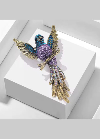 Брошь колибри со стразами на ветке. No Brand (340916709)