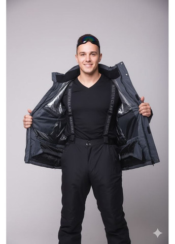 Мужская термокуртка больших размеров горнолыжная повседневная сноубордическая 8812-серый Aolugang куртка лижна (365727044)