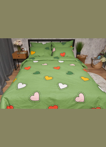 Комплект постільної білизни Бязь Gold Люкс «» євро 200х220 наволочки 2х70х70 (MS-820005367) Moon&Star Rainbow Hearts (296909921)