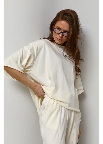 Трикотажный костюм свободного кроя из футболки и штанов Lurex (389625695)