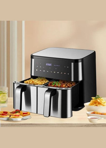 Аерофрітюрниця безмасляна ZP-209 на 2 контейнери по 6л аерогриль з сенсорним керуванням 4000Вт Zepline (330578705)