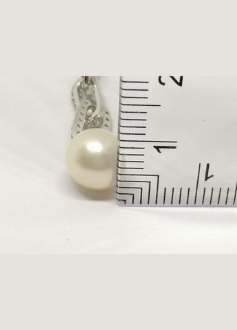 Серебряное кольцо с жемчугом и фианитами. 90300356 Qvaliz (311667683)