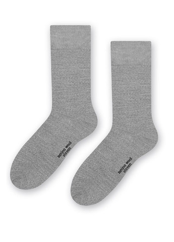 Серые носки мужские из шерсти мериноса 130 merino wool Steven (349500135)