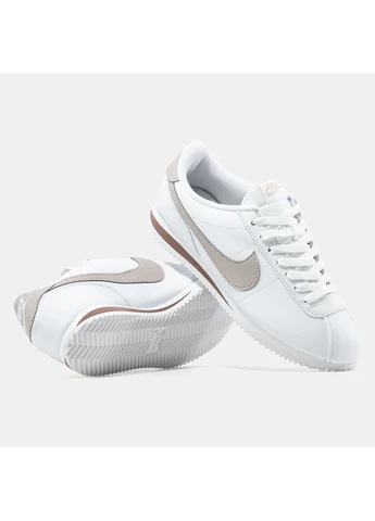 Білі Осінні кросівки чоловічі і жіночі nike cortez white pink | найк кортез білі No Brand