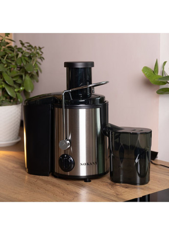Соковижималка шнекова електрична з чашею SK-4000 800 Вт Чорна Sokany (370969270)