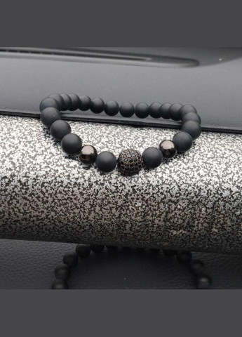Чоловічий браслет з натурального каміння (агат), чорний No Brand (328251259)