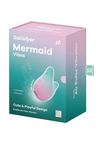 Вакуумний стимулятор із вібрацією Mermaid Vibes, м'ятно-рожевий Satisfyer (380940709)
