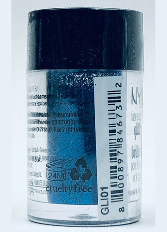 Глиттер для лица и тела Face & Body Glitter (разные оттенки) Blue Sapphire blue (GLI01) NYX Professional Makeup (279364381)