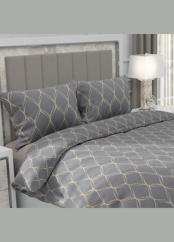 Мікрофіброва постільна білизна з принтом Напівторний 150x210 см Сірий (М-P-0145) No Brand (308754748)