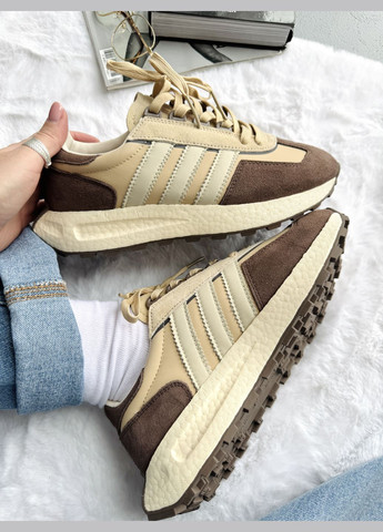 Кроссовки женские и мужские Adidas Retropy E5 Brown Beige White | Адидас Ретропи Е5 коричневые No Brand коричневые демисезоны (340916006)