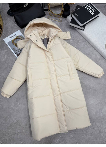 Кремова зимня жіноча зимова куртка куртка-пальто No Brand