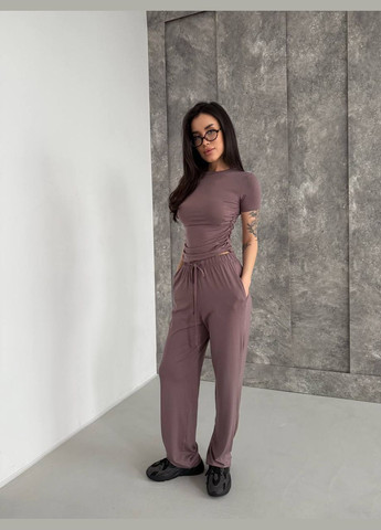 Костюм натуральна віскоза,штани та футболка No Brand (346477072)