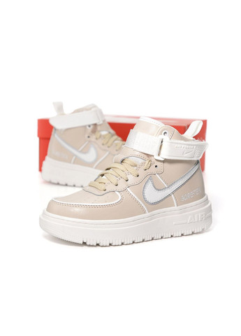Кросівки зимові жіночі Nike Air Force 1 winter high beige white fur Gore-Tex | Найк Аір Форс 1 високі бежеві білі з хутром No Brand бежеві зими (309006048)