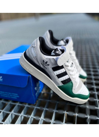 КРОССОВКИ ЖЕНСКИЕ ADIDAS FORUM LOW WHITE GREEN BLACK АДИДАС ФОРУМ No Brand серые демисезоны (368887644)