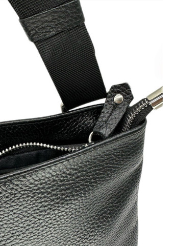 Сумка мужская из натуральной кожи на молнии, черная Black LQ 814510 (279851752)