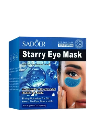 Патчи під очі зволожувальні Sadoer Hyaluronic Acid Collagen з колагеном, 60 шт. No Brand (387000060)