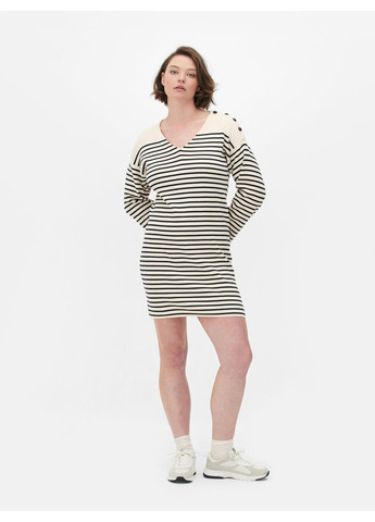 Молочное платье демисезон,молочный-черный, Primark