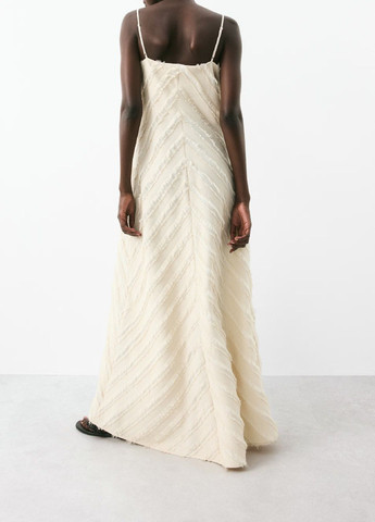 Світло-бежева кежуал сукня H&M в смужку