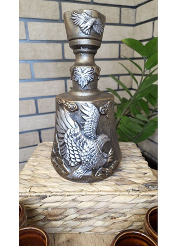 Подарунковий набір для алкоголю "Орел срібло" пляшка та рюмки 7 предметів No Brand (356764718)