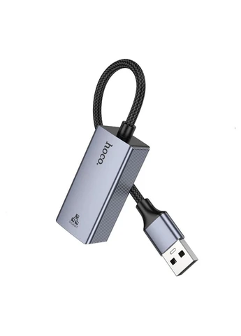 Перехідник UA37 USB to Ethernet adapter (1000 Mbps/1Gbit) Колір Сiрий Hoco (337995448)
