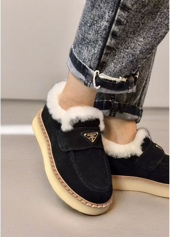 Женские угги в стиле лоферы черного цвета 39 No Brand (362361397)