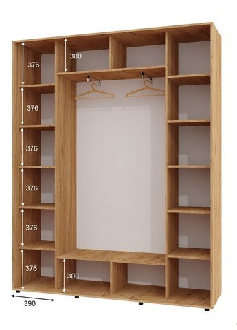 Шкаф-купе трехдверный 200*45*240 см Дуб крафт золотой 3 двери ДСП ШК-05 Алекса (356773148)