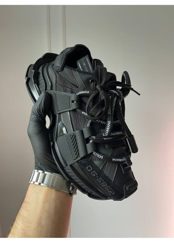 Чорні Осінні кросівки чоловічі і жіночі dolce & gabbana space black | дольче і габбана спейс чорні No Brand