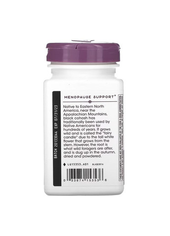 Натуральна добавка Black Cohosh 40 mg, 120 вегакапсул Nature's Way (324421796)