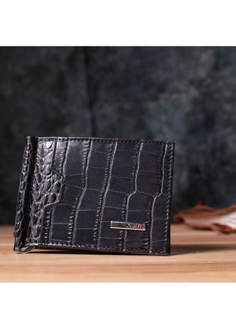 Практичный мужской кошелек-зажим из натуральной кожи 11х8х2 см Karya (315872504)