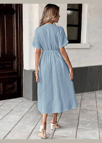 Голубое повседневный платье DK/DL Мода без кордонів однотонное