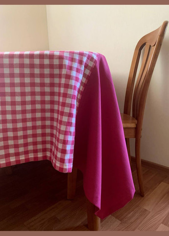 Скатерть розовая габардин на кухонный стол квадратная, в клеточку размер 180*180 см Hanna (341730529)