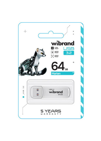 Flash USB 3.2 Gen1 Marten 64GB White (WI3.2/MA64P10W) Wibrand (300790611)