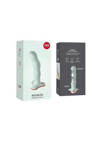 Фалоімітатор BOUNCER, світло-зелений, кульки всередині, ефект вібрації, діаметр 3,9 см Fun Factory (369948330)