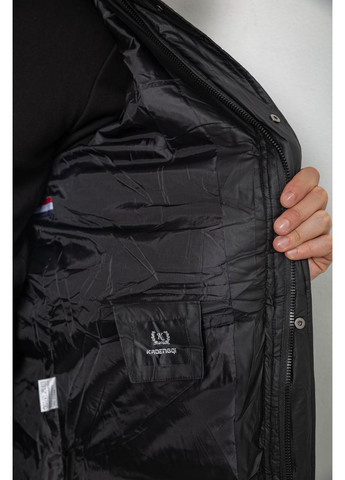 Черная демисезонная куртка мужская зимняя удлиненная,, 244rh76-30 Ager