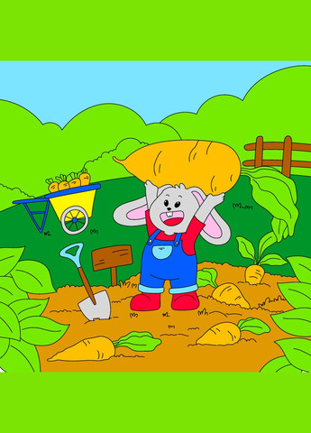 Набір для розпису по контурах для дітей Рекордний урожай 25x25 см (КА-126) Riviera Blanca (304290410)