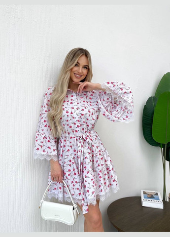 Белое платье Garna с цветочным принтом