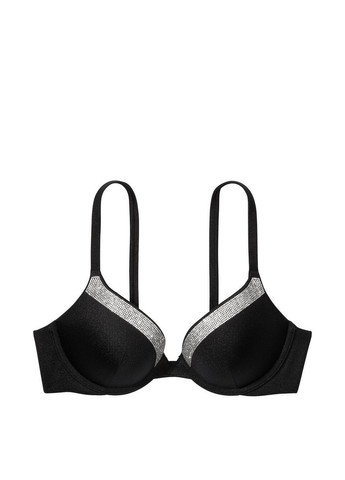 Чорний демісезонний жіночій купальник very sexy shinetrim push-up bikini top 70a/xs Victoria's Secret