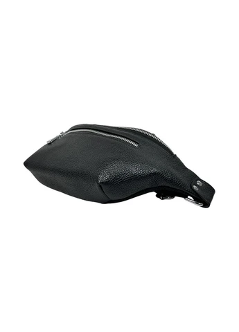 Мужская поясная сумка из натуральной кожи 8086 черная 14 x 30 x 5 No Brand (378322191)