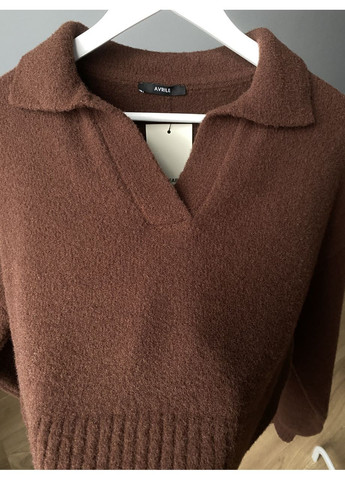 Темно-коричневий демісезонний светр поло в шоколадному кольорі, светр жіночий, поло Avrile