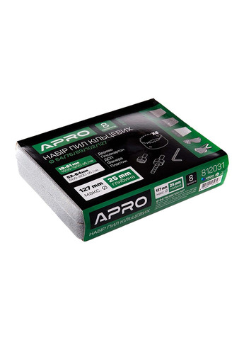 Набір свердел корончастих для дерева 64-127 x 25 мм (5 шт.) Apro (365252643)